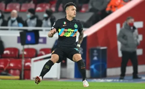 Lautaro Martínez con el Inter de Milán en Champions / Getty