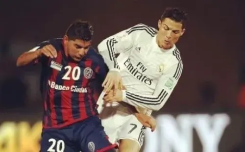 Férrea marca en el partido en Dubai entre San Lorenzo y Real Madrid. Fuente: Getty Images