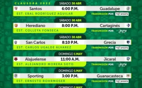 Así se jugará la jornada 18 del Clausura (Unafut)