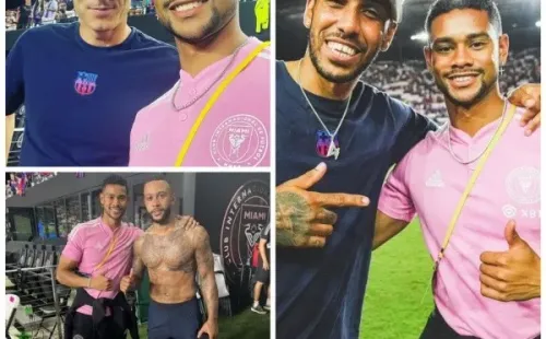 Lassiter con figuras del Barça.