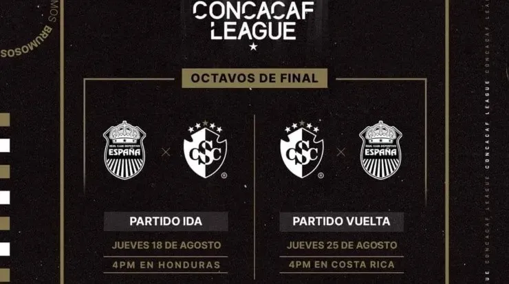 Horario de la serie entre Cartaginés vs Real España en Octavos de Final (Concacaf)