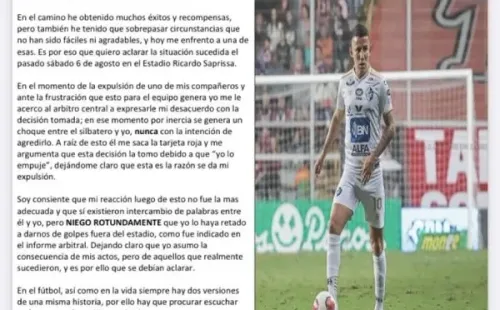 Carta de Luis Ronaldo Araya en redes sociales (Ronaldo Araya, Instagram)