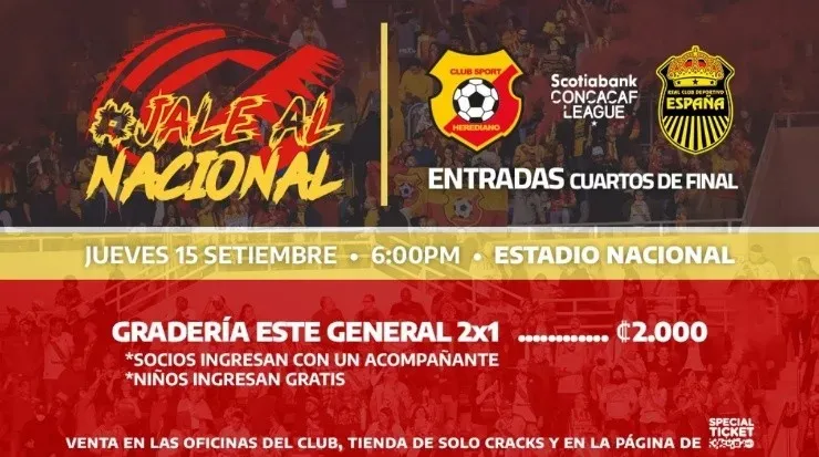 Venta de entradas del Herediano para juego ante Real España (CSH)