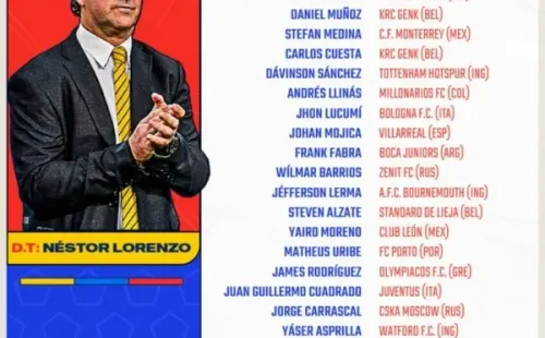 La convocatoria de Colombia para enfrentar a Guatemala y México (Foto: FCF)