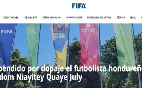 El título del comunicado expedido por la FIFA sobre la suspensión de Wisdom Quaye