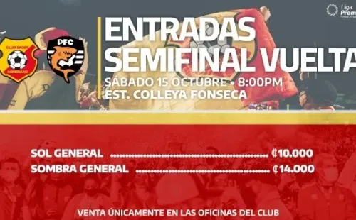 Precio de los boletos para Herediano vs Puntarenas