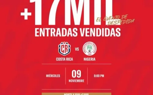 17 mil entradas vendidas, anunció la Fedefut CRC (Fedefut CRC)