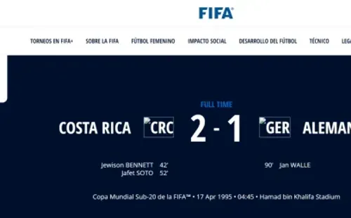 FIFA recuerda este histórico resultado.