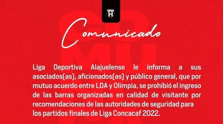 Comunicado de Alajuelense (LDA)