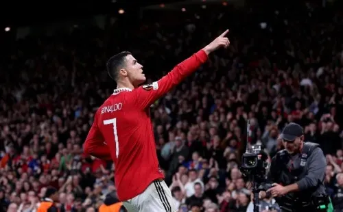 Cristiano Ronaldo celebrando un gol con el Manchester United / Getty