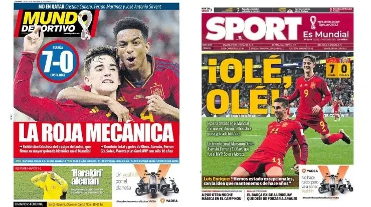Titulares españoles este jueves