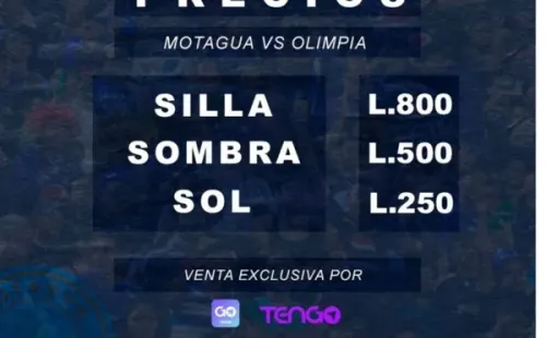 El precio de las entradas para el Motagua vs. Olimpia en Comayagua (Foto: Motagua)