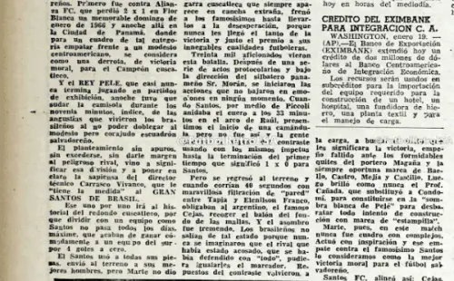 Extracto de un periódico del post partido (Fútbol Retro)