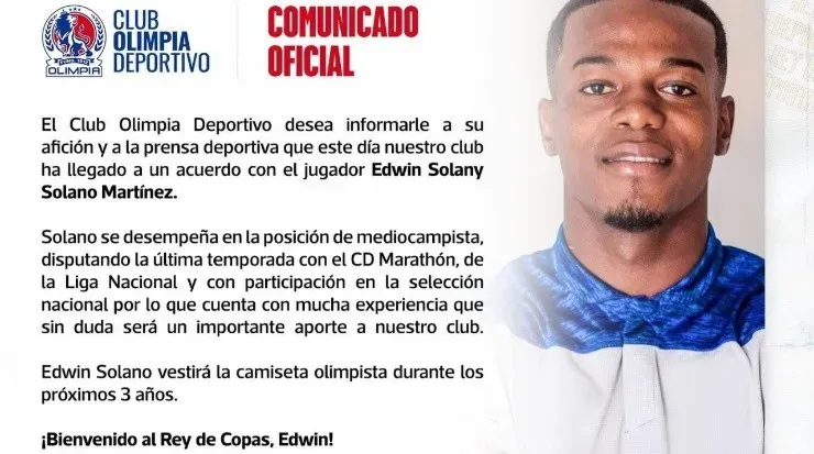 Comunicado oficial del Olimpia (Olimpia)