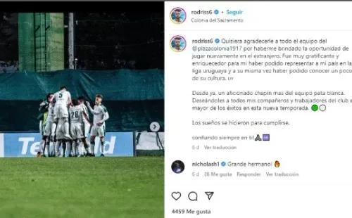 El mensaje de Rodrigo Saravia al partir de Plaza Colonia