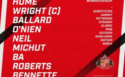 Jewison Bennette fue titular en agónica victoria del Sunderland por la FA Cup (Foto: Sunderland)