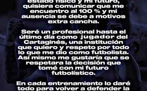 Comunicado de Carlos Barahona.