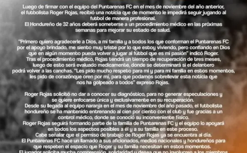Comunicado oficial del Puntarenas FC (PFC)