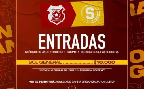 Precio de las entradas para el juego entre Herediano vs Saprissa (CSH)