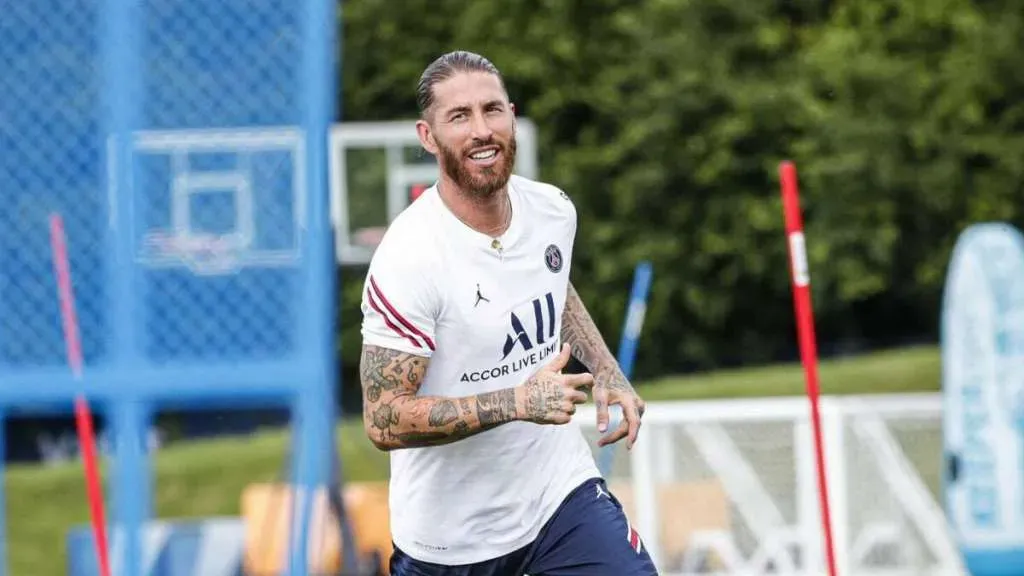 Sergio Ramos entrenando con el PSG / Getty