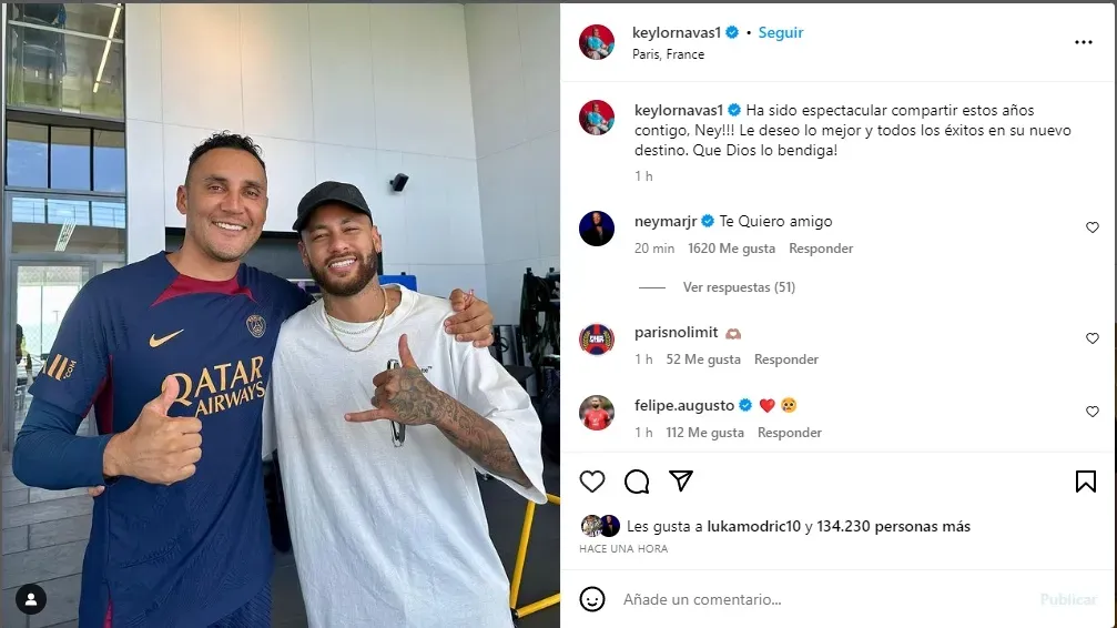 Keylor Navas tiene una gran relación con Neymar.
