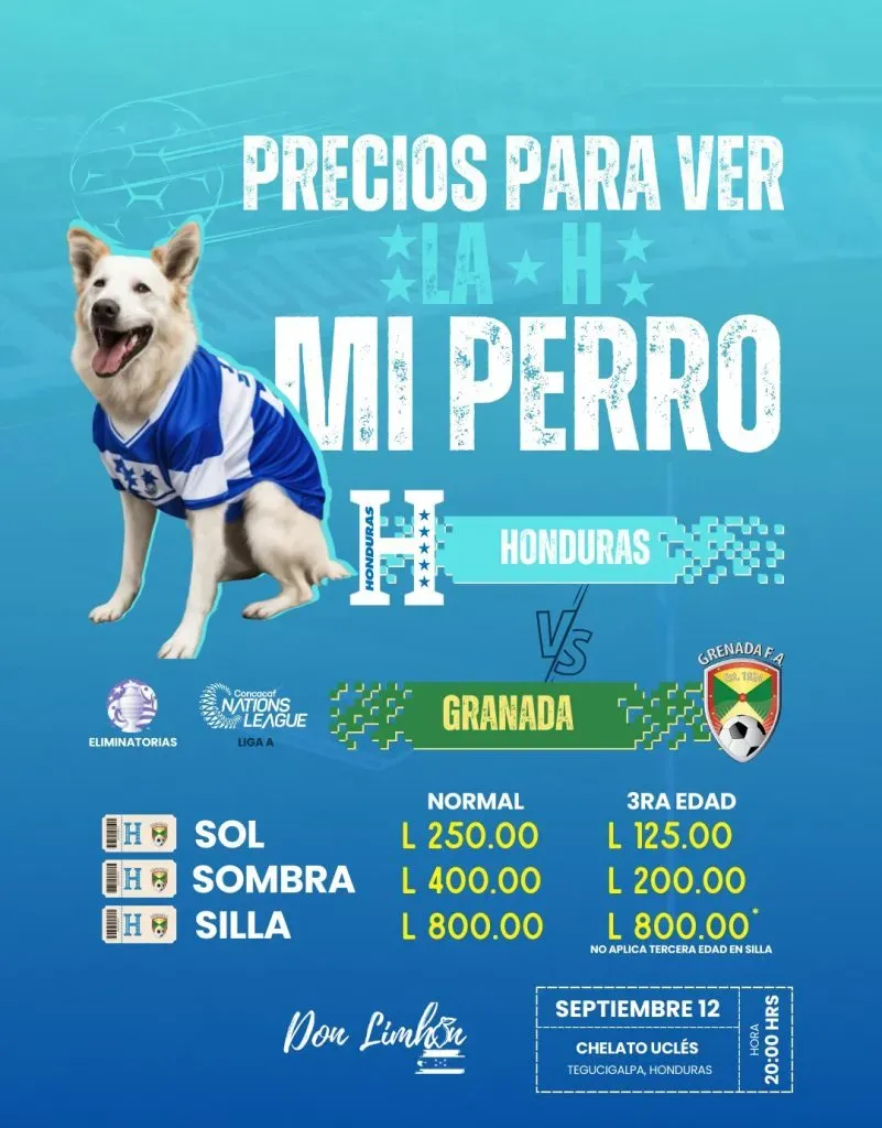 El precio de las entradas para ver Honduras y Granada.