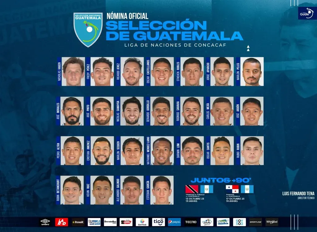 Convocatoria oficiala de la Selección de Guatemala