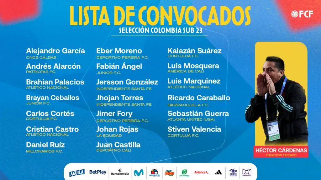 Lista de convocados de la Selección Colombia Sub-23