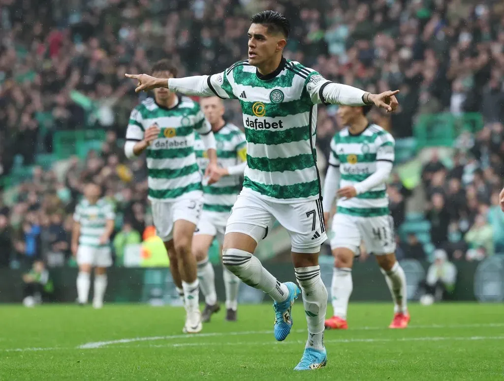 Luis Palma celebra su segundo gol oficial con el Celtic ante el Kilmarnock (Foto: Getty)