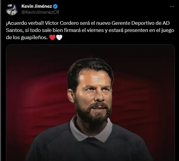 Victor Cordero trabajará en el Santos.