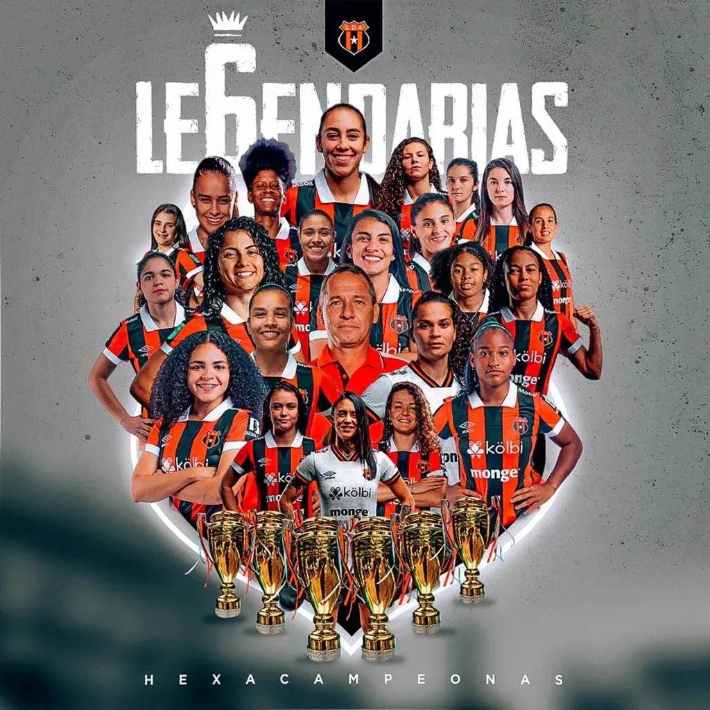 La publicaciones de Alajuelense tras ganas el hexacampeonato femenino (Foto: Prensa Alajuelense)