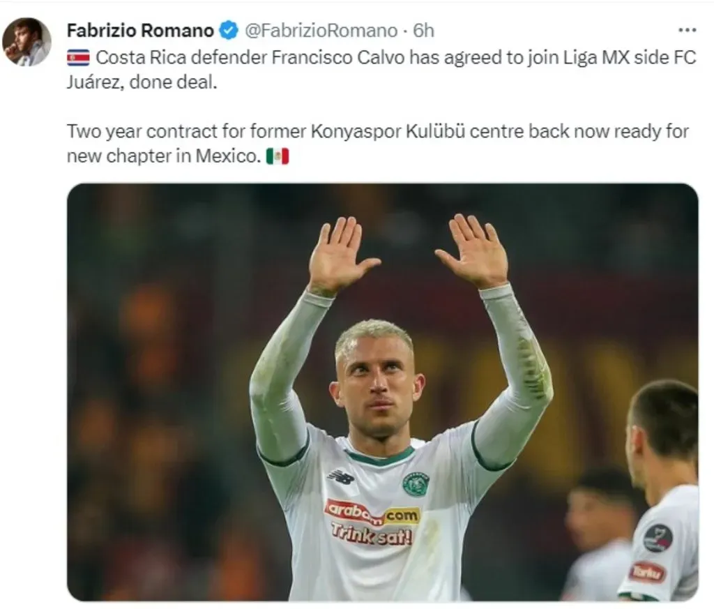 La información que fio Francisco Calvo sobre Francisco Calvo. (Foto: X)