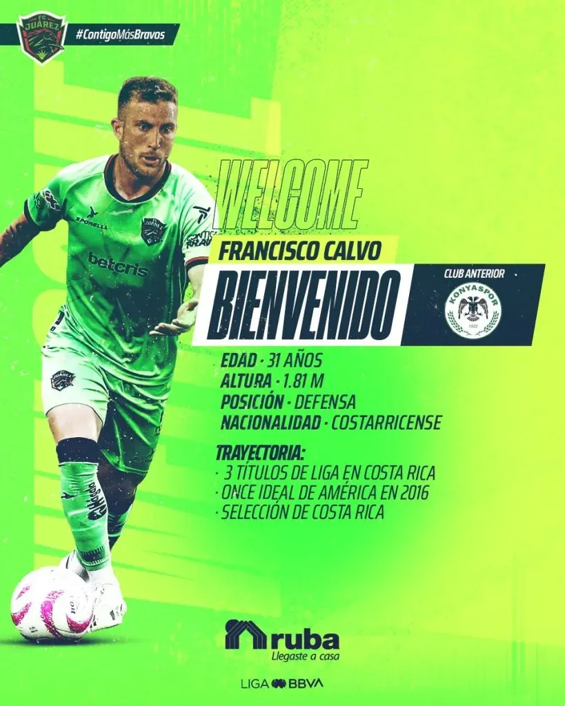 Francisco Calvo presentado con el FC Juárez
