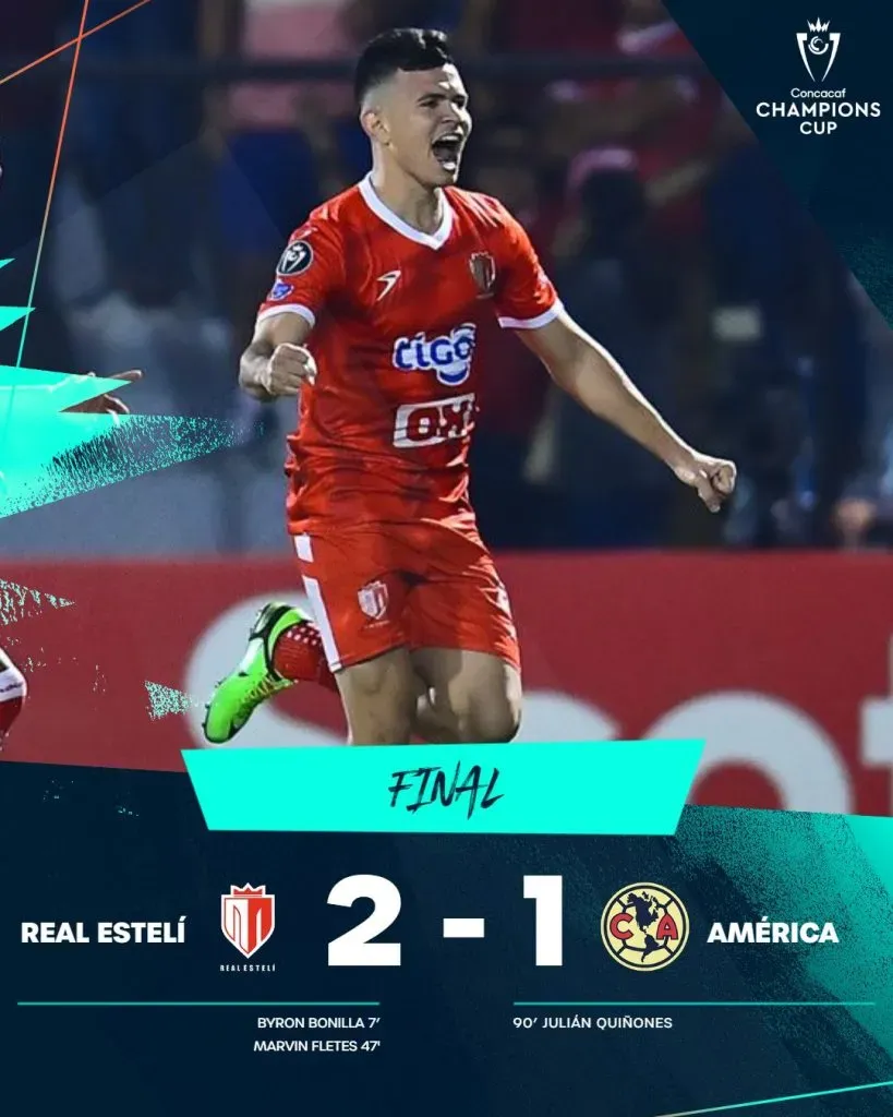 Real Estelí consiguió un histórico triunfo ante el América de México (Foto: Concachampions)