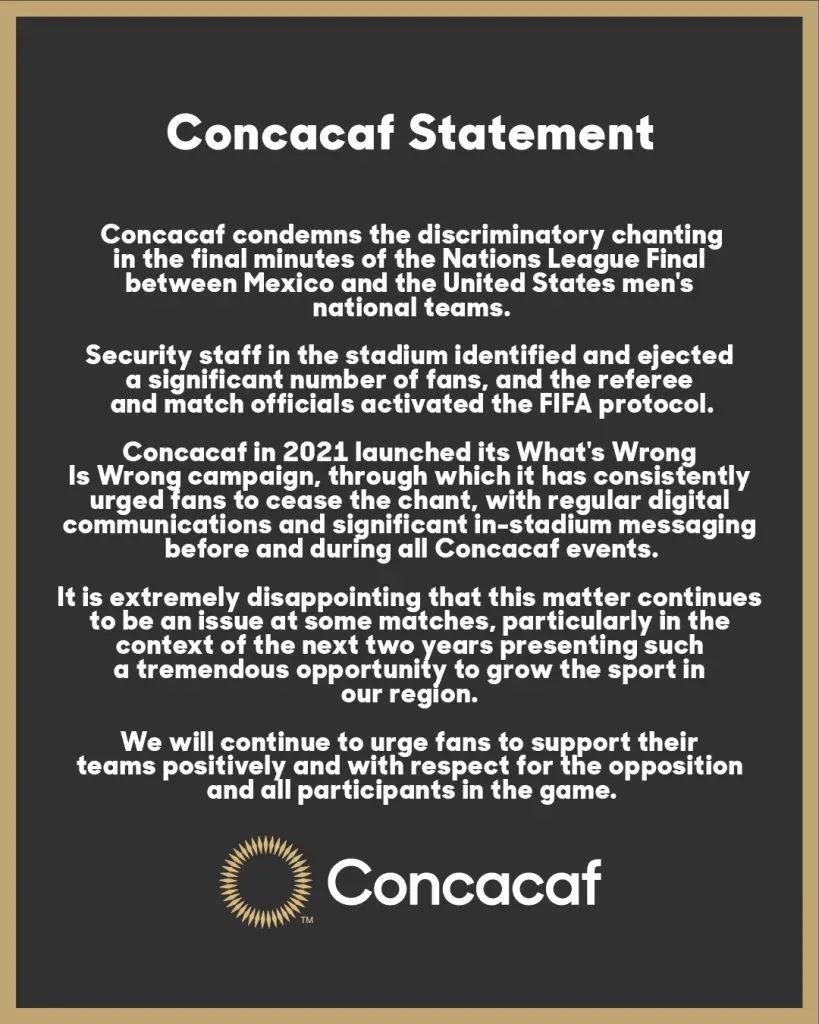 Comunicado de Concacaf