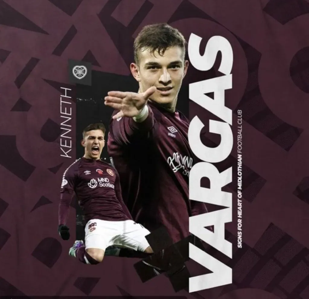 Kenneth Vargas fue comprado en el Hearts. (Foto: Hearts)