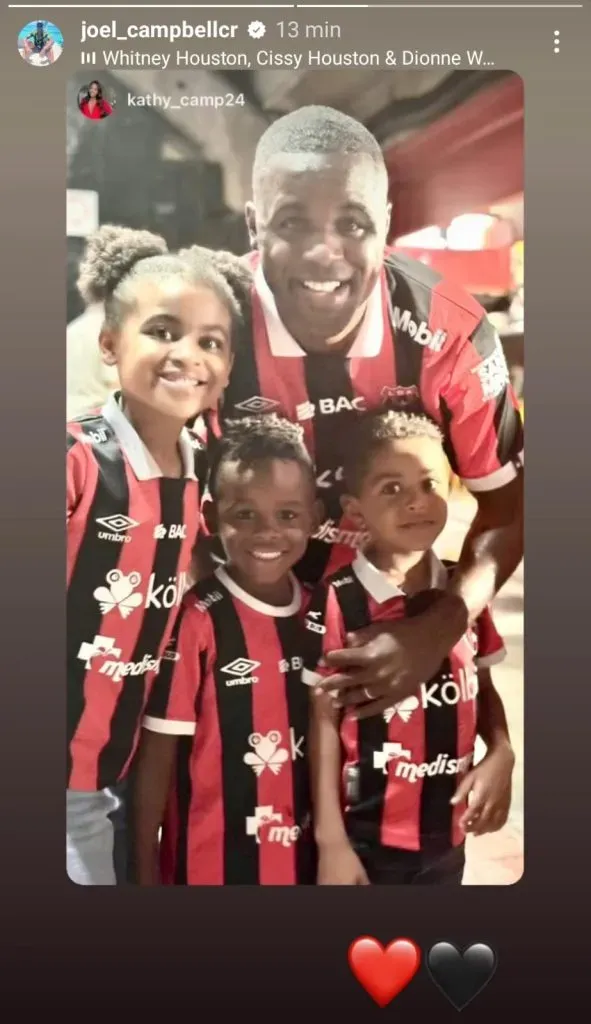 Historia de Joel Campbell en su Instagram (Foto: Joel Campbell vía Instagram)