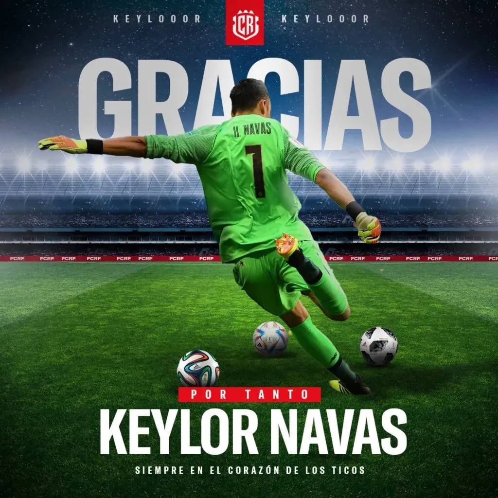 El posteo de la Fedefútbol por Keylor Navas. (Foto: Federación de Costa Rica)