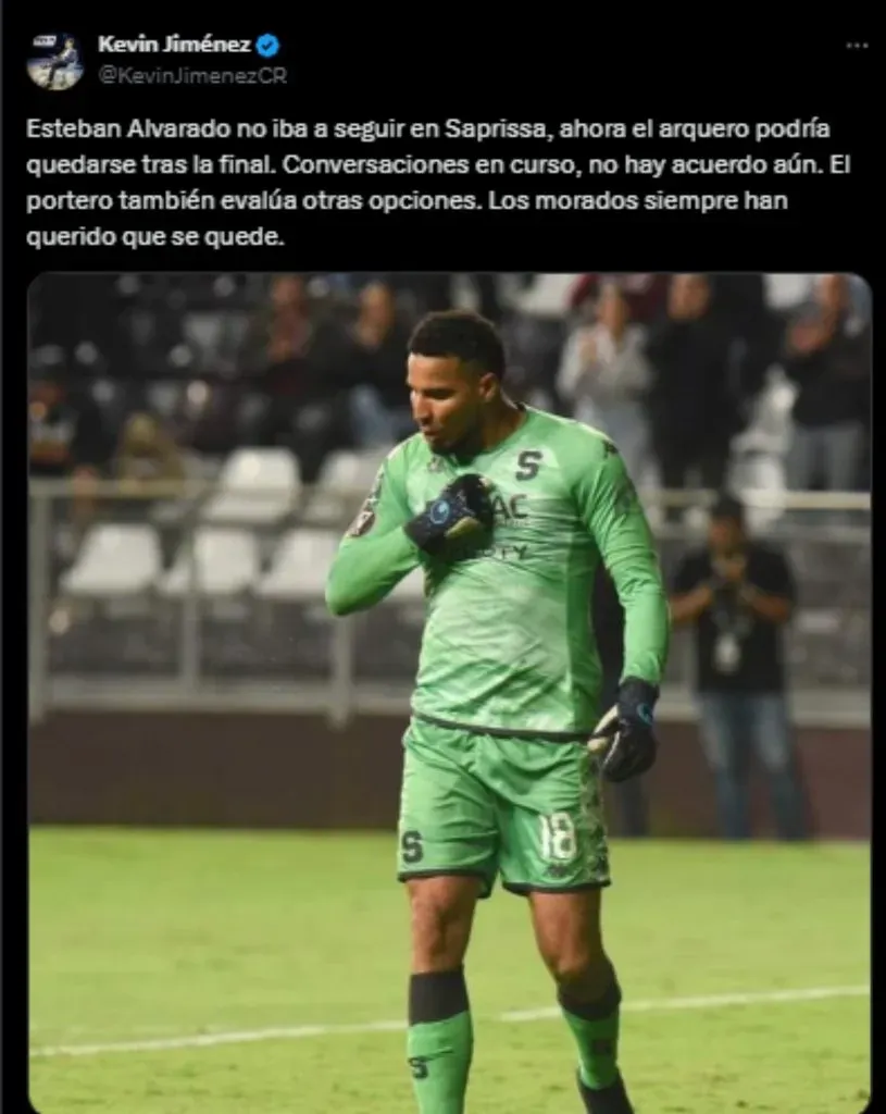 La información de Kevin Jiménez sobre el futuro de Esteban Alvarado. (Foto: X)