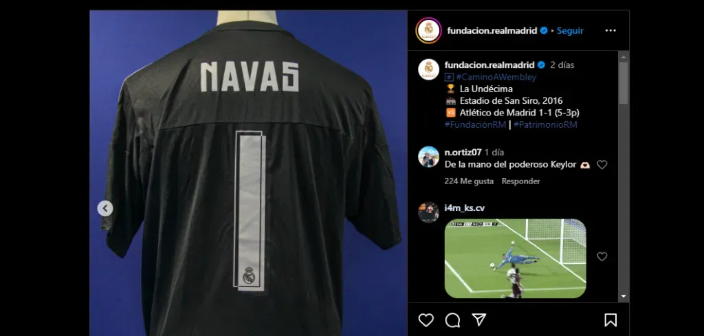 Publicación del Real Madrid en redes