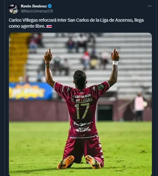 Kevin Jiménez en su cuenta oficial de X