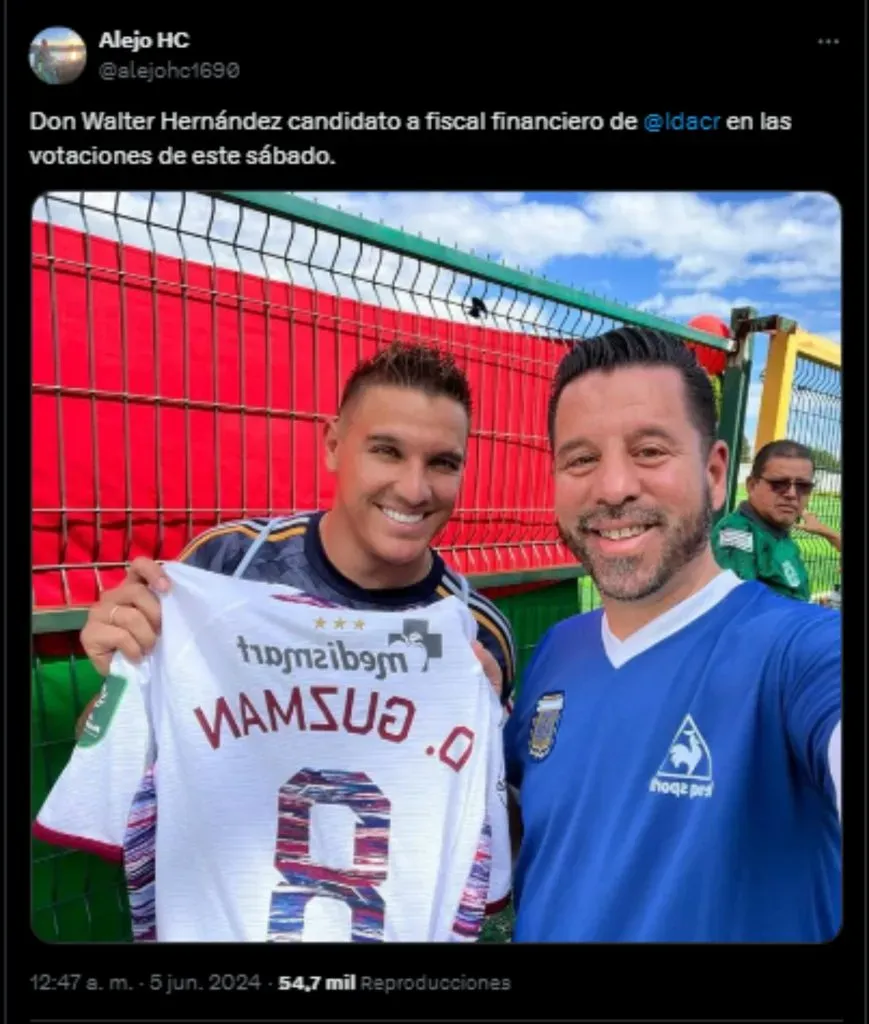 La publicación que complica al oficialismo en Alajuelense. (Foto: X)