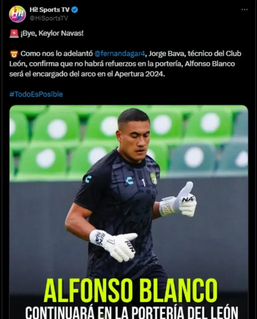 Club León no fichará a Keylor Navas en este mercado. (Foto: X)