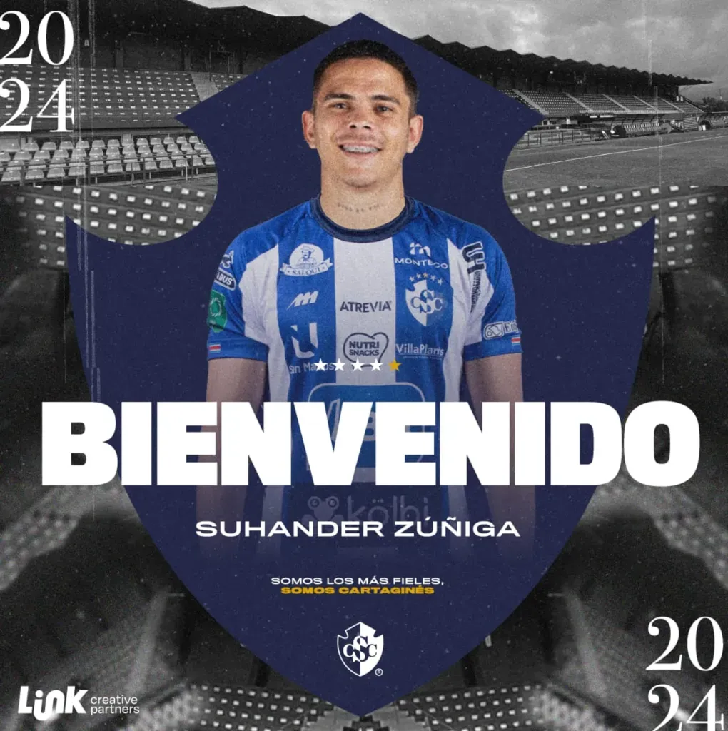Así presentó Cartaginés a Suhander Zúñiga. (Foto: CSH)