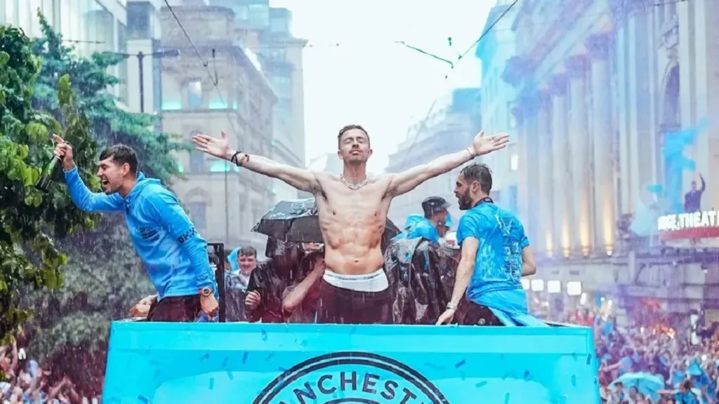 Cómo olvidar aquellos épicos festejos de Grealish tras ganar la Champions. (Getty Images)