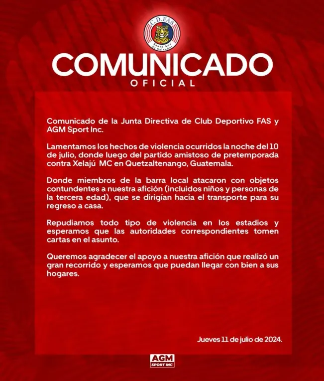 Comunicado Oficial FAS