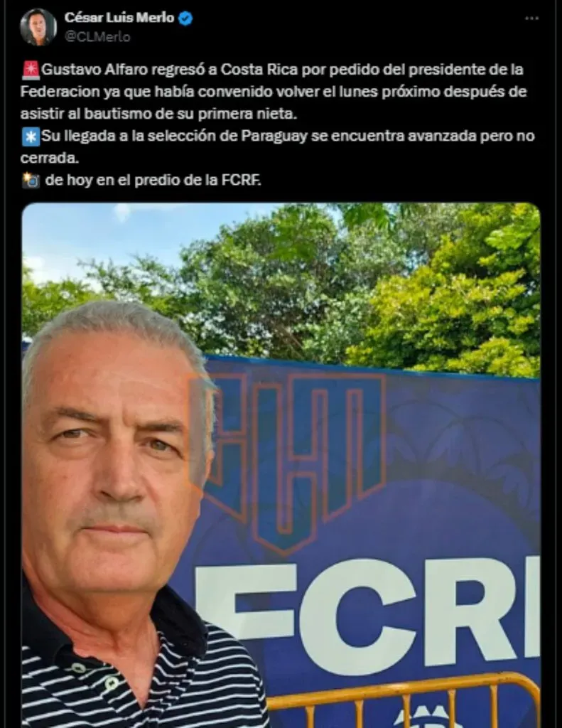 Gustavo Alfaro ya se encuentra en Costa Rica. (Foto: X)