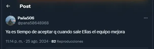 Aficionados de Herediano sobre Elías Aguilar
