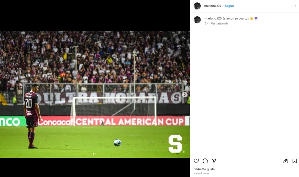 El mensaje de Mariano Torres a los saprissistas. (Instagram)