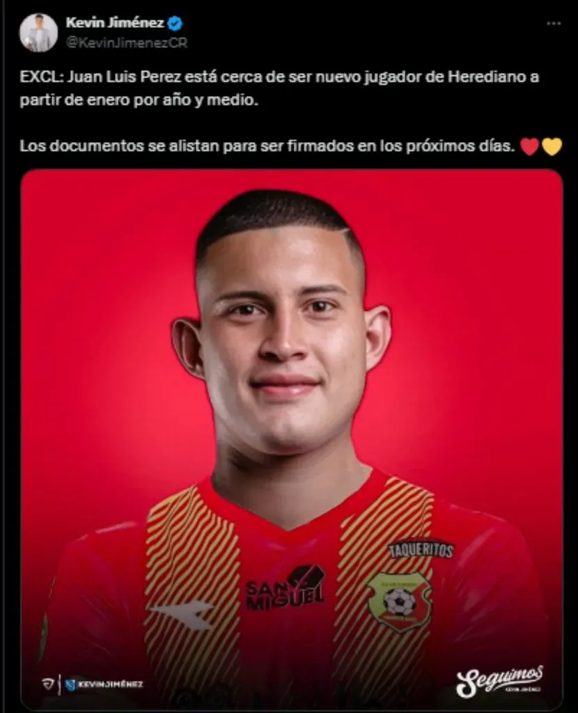 José Luis Pérez sería nuevo jugador de Herediano. (Foto: Kevin Jiménez)